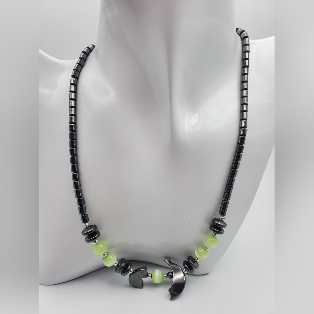 Hematite metallic brutalist shard necklace healing properties. N1412 - Picture 1 of 4